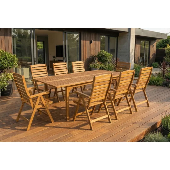 Zestaw AKADIA DINING 210/8 ACACIA WOOD - Zdjęcie 2