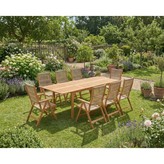 Zestaw AKADIA ROPE DINING 210/8 ACACIA WOOD - Zdjęcie 2