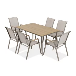 Zestaw NOVA DINING 6+1 TAUPE