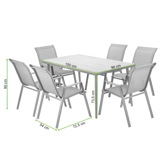 Zestaw NOVA DINING 6+1 TAUPE - Zdjęcie 8