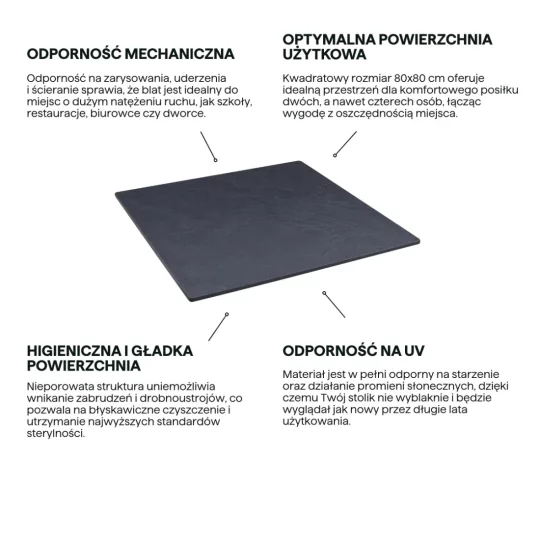 Blat VENA 80 ANTHRACITE MARBLE - Zdjęcie 6