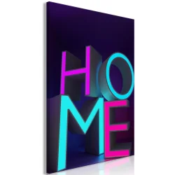 Obraz - Neon Home (1-częściowy) pionowy