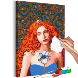 Obraz do samodzielnego malowania - Kobieta z irysem