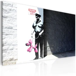 Obraz - Policjant i różowy pies (Banksy)