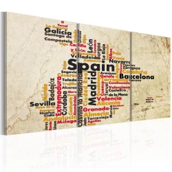 Obraz - Hiszpania: mapa w kolorach flagi narodowej