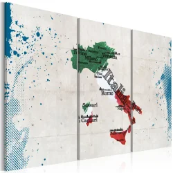 Obraz - Mapa Włoch - tryptyk