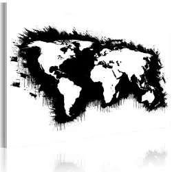Obraz - Monochromatyczna mapa świata