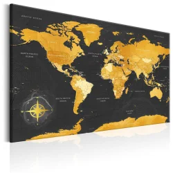 Obraz - Mapy świata: Złoty świat