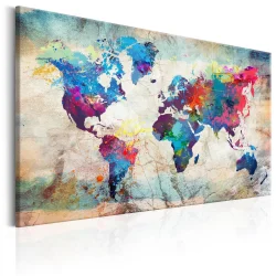 Obraz - Mapa świata: Kolorowe szaleństwo