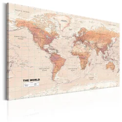 Obraz - Mapa świata: Pomarańczowy świat