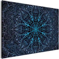 Obraz - Kwiaty orientu (1-częściowy) szeroki niebieski