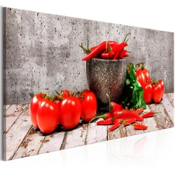 Obraz - Czerwone warzywa (1-częściowy) beton wąski