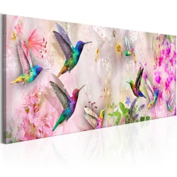Obraz - Kolorowe kolibry (1-częściowy) wąski