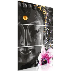 Obraz - Budda i kwiat (3-częściowy) pionowy