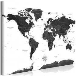 Obraz - Czarno-biała mapa (1-częściowy) szeroki