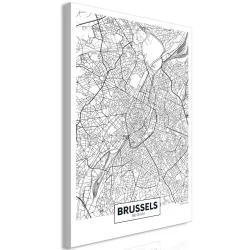Obraz - Mapa Brukseli (1-częściowy) pionowy