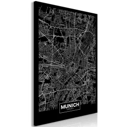 Obraz - Ciemna mapa Monachium (1-częściowy) pionowy