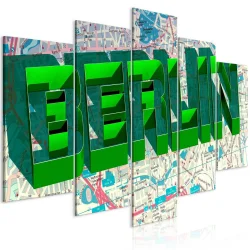 Obraz - Zielony Berlin (5-częściowy) szeroki