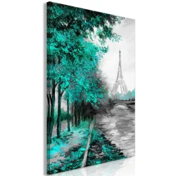 Obraz - Paryski kanał (1-częściowy) pionowy zielony
