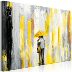 Obraz - Zakochany parasol (1-częściowy) szeroki żółty