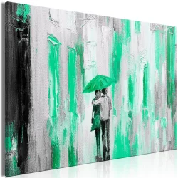 Obraz - Zakochany parasol (1-częściowy) szeroki zielony