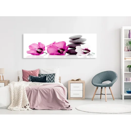 Obraz - Spokojne malwy (1-częściowy) wąski różowy - Zdjęcie 2