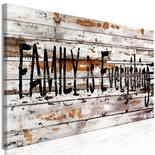 Obraz - Drewniana tablica: Family Is Everything (1-częściowy) wąski