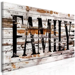 Obraz - Drewniana tablica: Family (1-częściowy) wąski