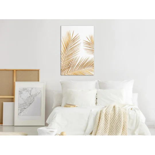 Obraz - Złote palmy (1-częściowy) pionowy - Zdjęcie 2
