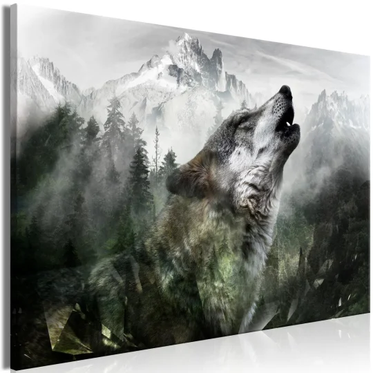 Obraz - Wyjący wilk (1-częściowy) szeroki