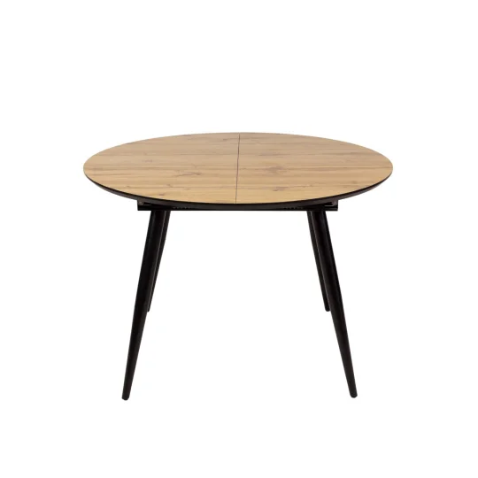 Stół okrągły rozkładany LEVIN fi 110/150 - kolor drewniany - Zdjęcie 2