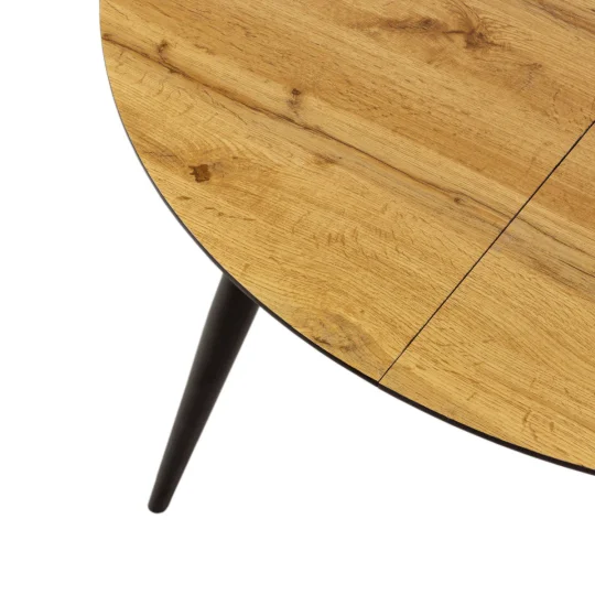 Stół okrągły rozkładany LEVIN fi 110/150 - kolor drewniany - Zdjęcie 8