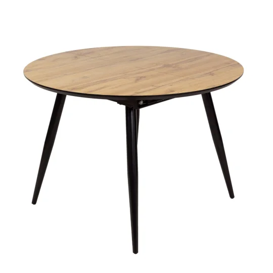 Stół okrągły rozkładany LEVIN fi 110/150 - kolor drewniany - Zdjęcie 4