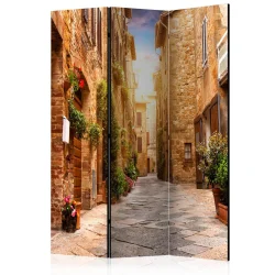 Parawan 3-częściowy - Kolorowa uliczka w Toskanii [Room Dividers]