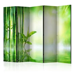 Parawan 5-częściowy - Zielony bambus II [Room Dividers]