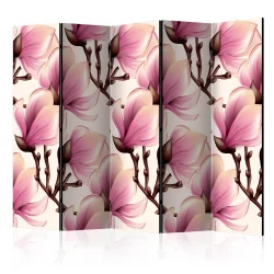 Parawan 5-częściowy - Kwitnące magnolie II [Room Dividers]