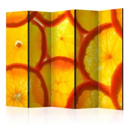 Parawan 5-częściowy - Plasterki pomarańczy II [Room Dividers]