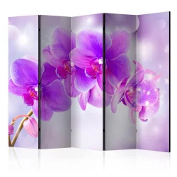 Parawan 5-częściowy - Fioletowe orchidee II [Room Dividers]
