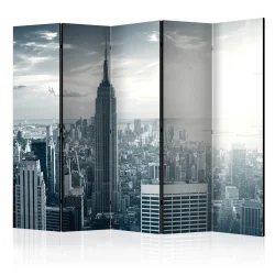 Parawan 5-częściowy - Widok na nowojorski Manhattan o świcie II [Room Dividers]