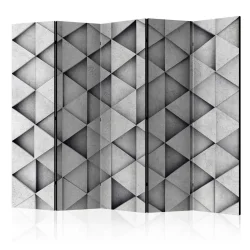 Parawan 5-częściowy - Szare trójkąty II [Room Dividers]
