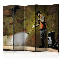 Parawan 5-częściowy - Banksy - Cave Painting II [Room Dividers]