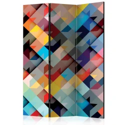 Parawan 3-częściowy - Kolorowy patchwork [Room Dividers]
