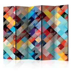 Parawan 5-częściowy - Kolorowy patchwork II [Room Dividers]
