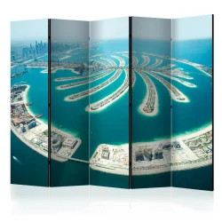 Parawan 5-częściowy - Dubaj: Wyspa Palmowa II [Room Dividers]