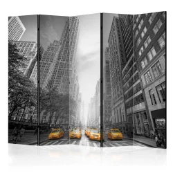 Parawan 5-częściowy - New York - yellow taxis II [Room Dividers]