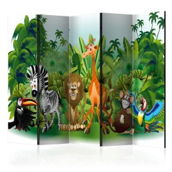 Parawan 5-częściowy - Zwierzęta dżungli II [Room Dividers]