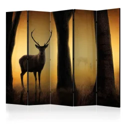 Parawan 5-częściowy - Deer in his natural habitat II [Room Dividers]