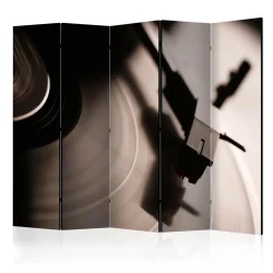 Parawan 5-częściowy - Gramofon i płyta winylowa II [Room Dividers]