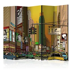 Parawan 5-częściowy - Nowy Jork - miasto tętniące życiem II [Room Dividers]