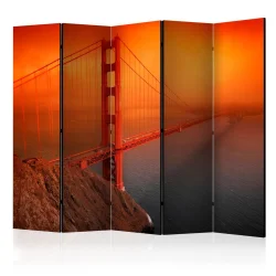 Parawan 5-częściowy - Most Golden Gate II [Room Dividers]
